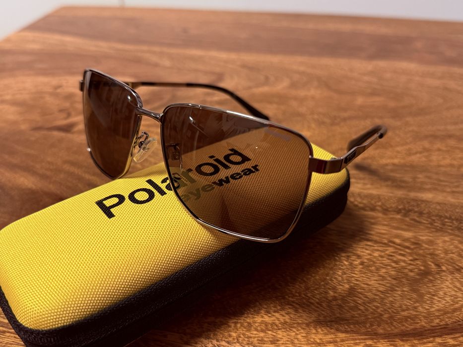 Okulary przeciwsłoneczne POLAROID brązowe polaryzacja filtr UV do auta