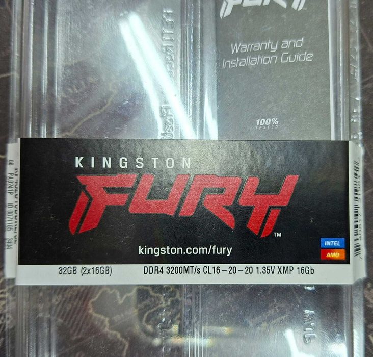 KINGSTON 32GB 3200MHz DDR4 CL16 DIMM Kit of 2 FURY Beast Black