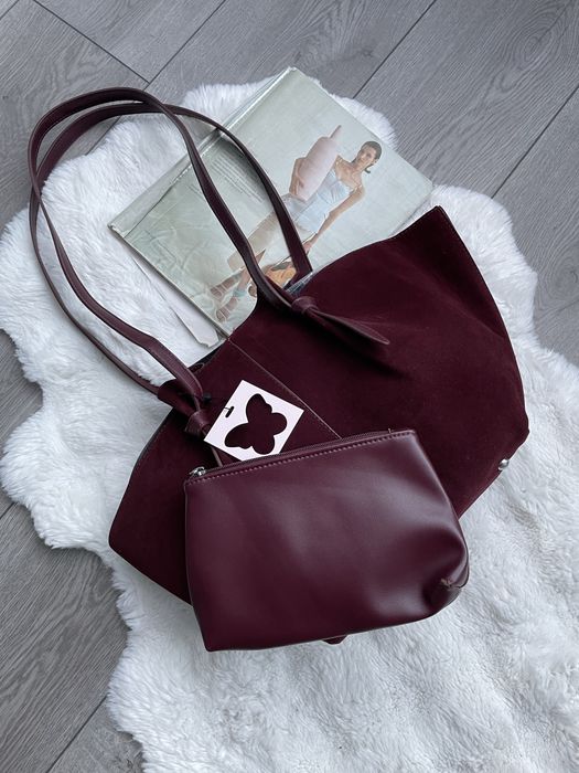 замшева сумка з косметичкою