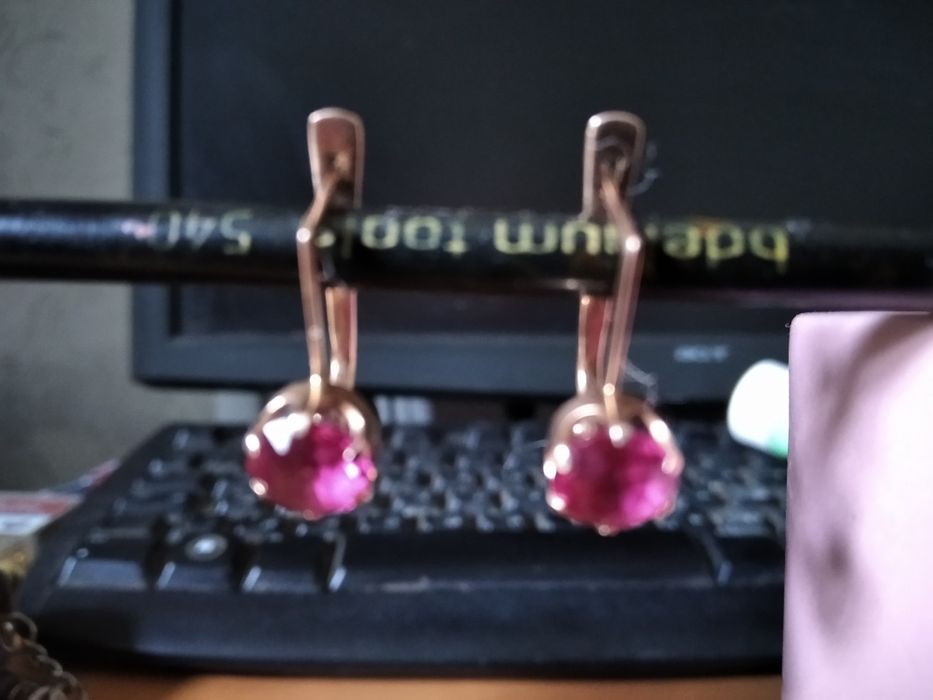 золотые серьги 583*,585* с бриллиантами