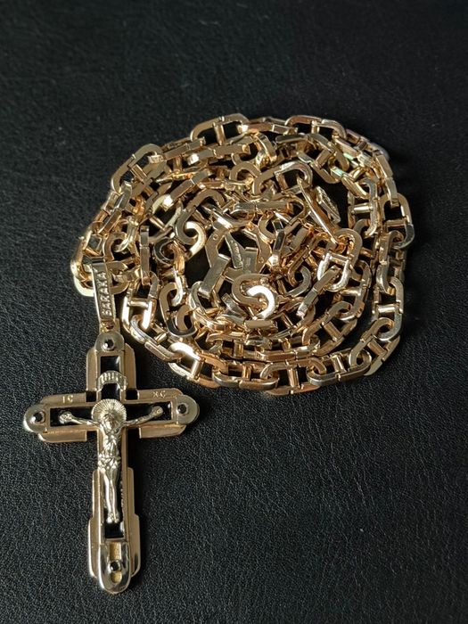 Елітний комплект Baraka (53гр) : золотий ланцюжок + хрестик