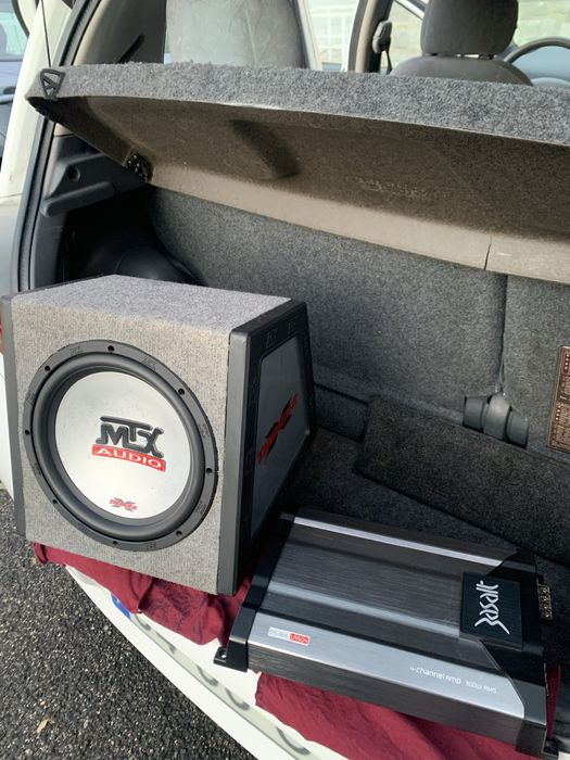 Sistema de Som AUTO - Subwoofer MTX THUNDER 750W + Amplificador 650W +