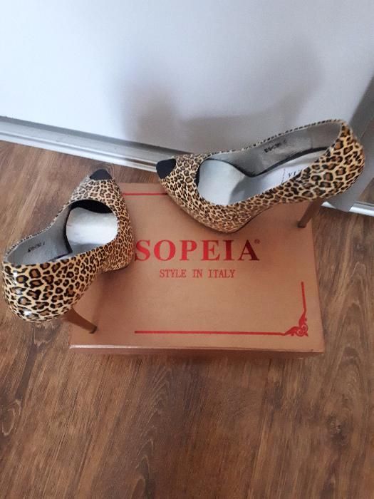Piękne buty SOPEIA rozmiar 37 Panterka najmodniejsze skóra naturalna