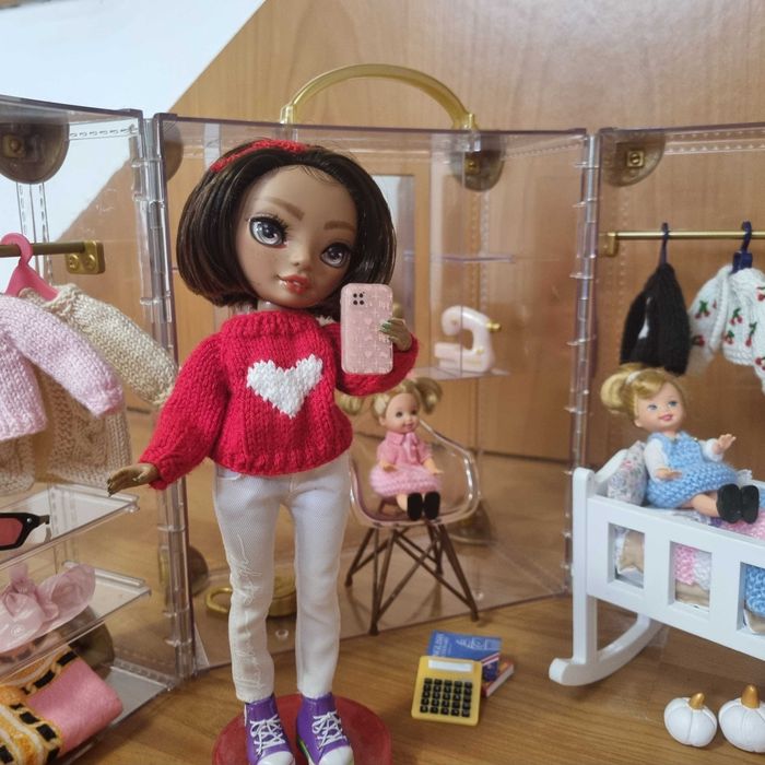 Conjunto de Bonecas com Roupas, Acessórios e Armário