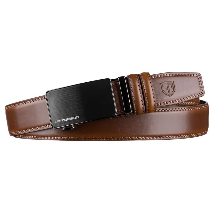 pasek męski z automatyczną klamrą wykonany ze skóry naturalne