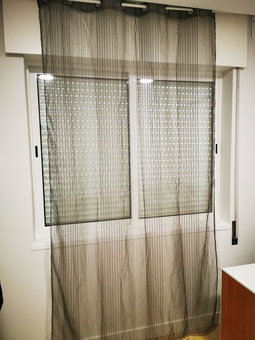 Cortinado Transparente Cinzento