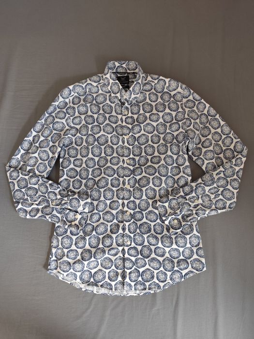 Koszula męska PAKO LORENTE slim fit S biało-niebieska