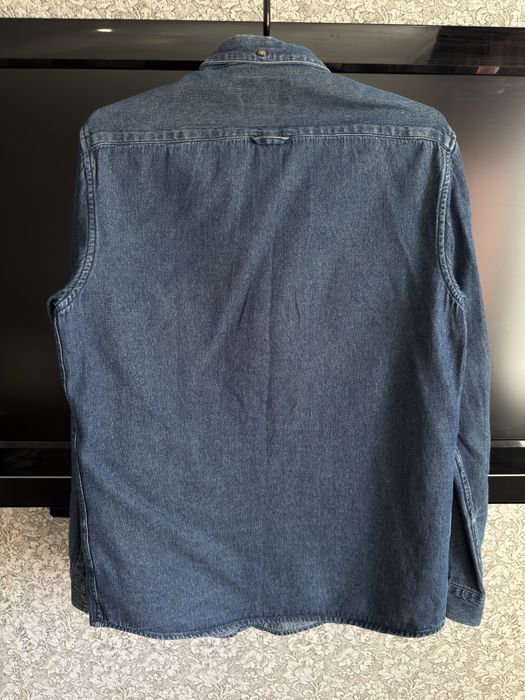 Рубашка Pull&Bear dark blue cotton denim