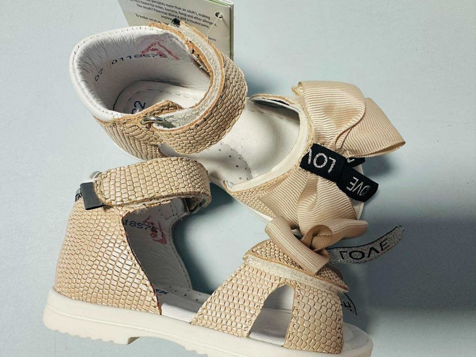 Bartek sandały skóra naturalna profilowane beż  22 - 26 wyprzedaż