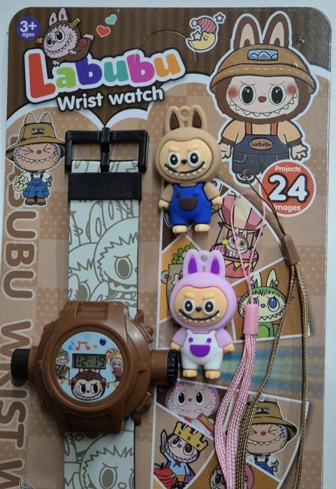 Zegarek Labubu z projektorem 2x Breloczek, wyświetlacz zdjęć 24 zdjęci