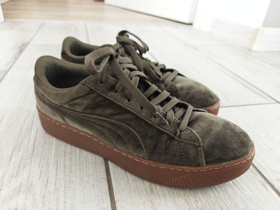 Puma adidasy buty sportowe trampki tenisówki  zielone khaki damskie