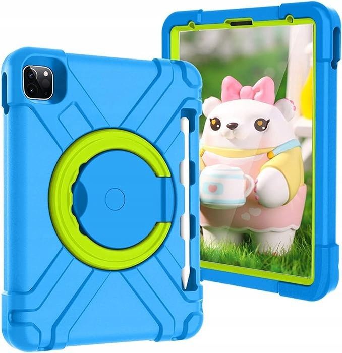 Etui iPad Air 5/4/Pro 11 - stojak 360°, rysik, niebieskie