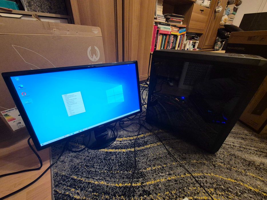 Komputer stacjonarny PC Ryzen 5 2600x, RAM DDR4 16gb 3200Mhz , Radeon RX580 8gb 256bit + Monitor BenQ 24"