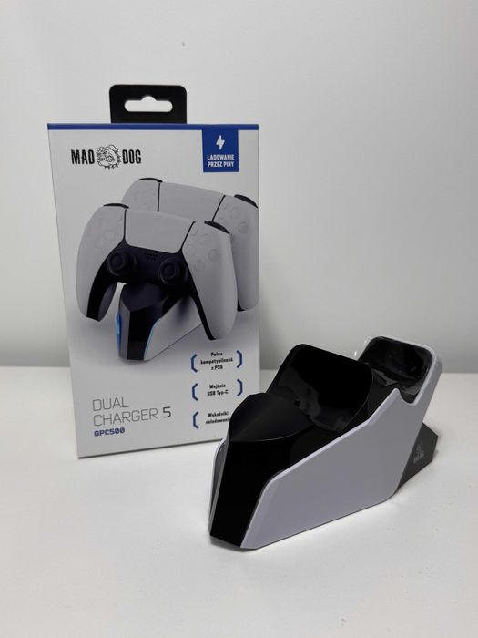 Stacja ładująca do padów PS5 Playstation 5 Mad Dog GPC500, komplet!