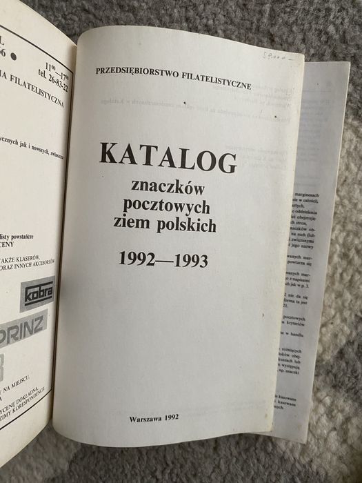 Katalogi  znaczków pocztowych 1987, 1992 - 1993
