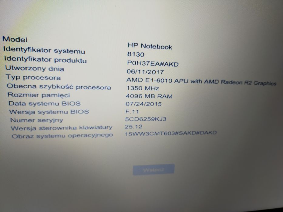 Laptop HP Notebook 17"