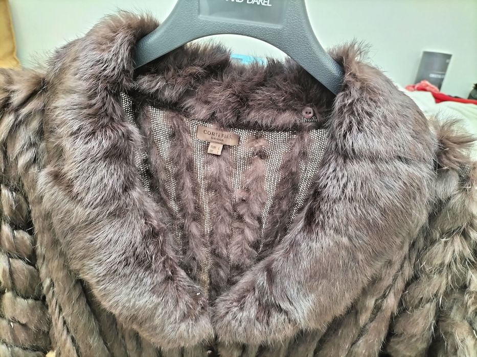 Casaco de pele tricotado