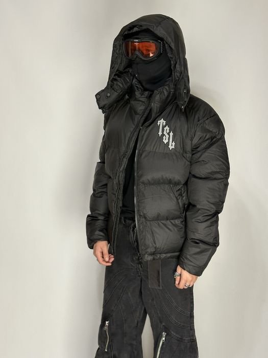 Trapstar чорная куртка пуховик курточка черная shooters black drill L