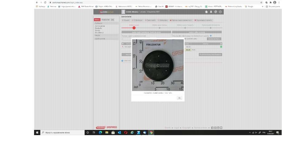 Koło gumowe Maschio Gaspardo 1x12