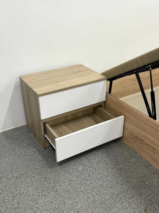 Cama com arrumação 135x190 e duas mesas de cabeceira/NOVO/ENTREGA GRÁTIS EM DOMICÍLIO