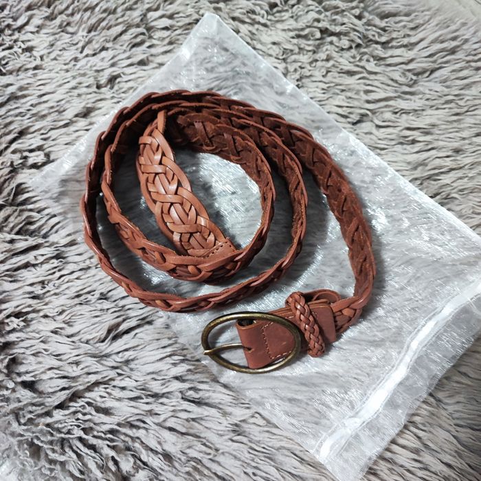 Шкіряний плетений ремінь,пасок . 100% Leather