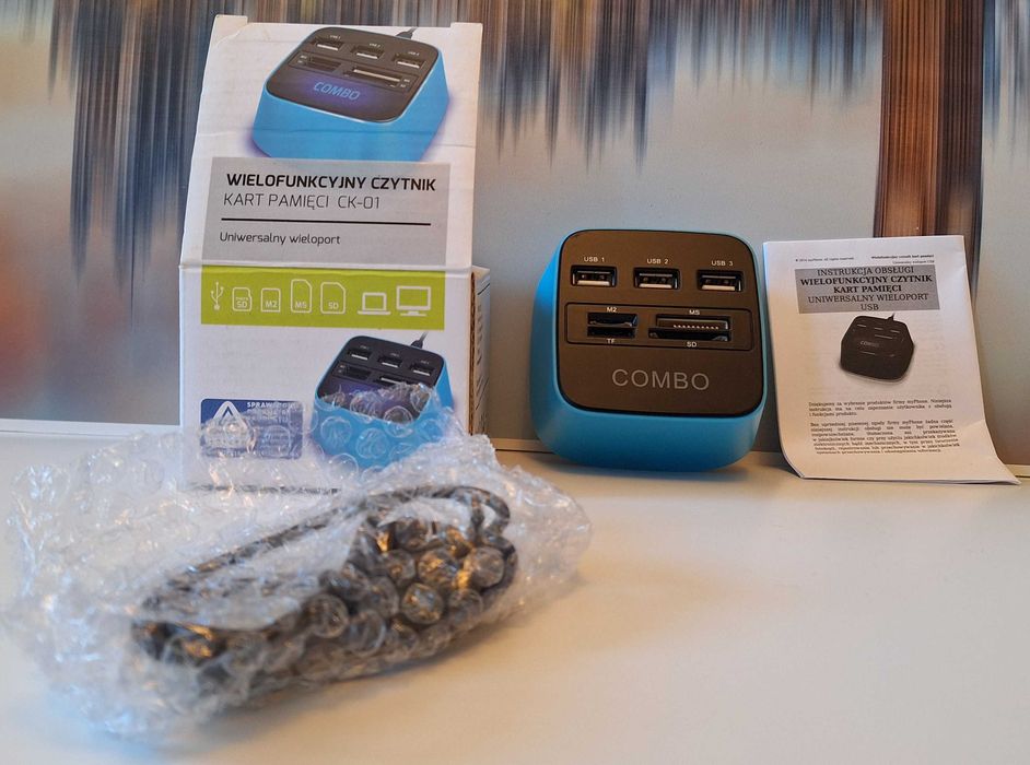 HUB USB ROZGAŁĘŹNIK czytnik kart micro SD SSD HDD USB GB mp3 bluetooth