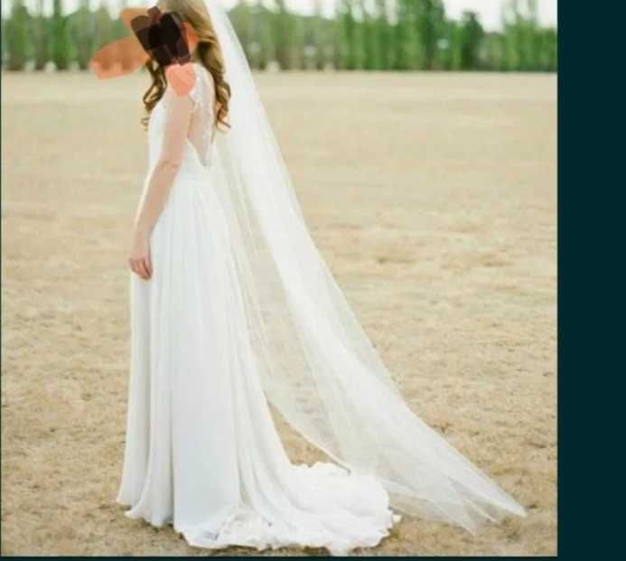 Welon nowy 2 m biały ślub wesele sesja zdjęciowa katedralny gładki