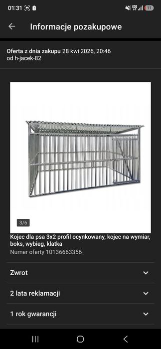 Kojec dla psa 3×2