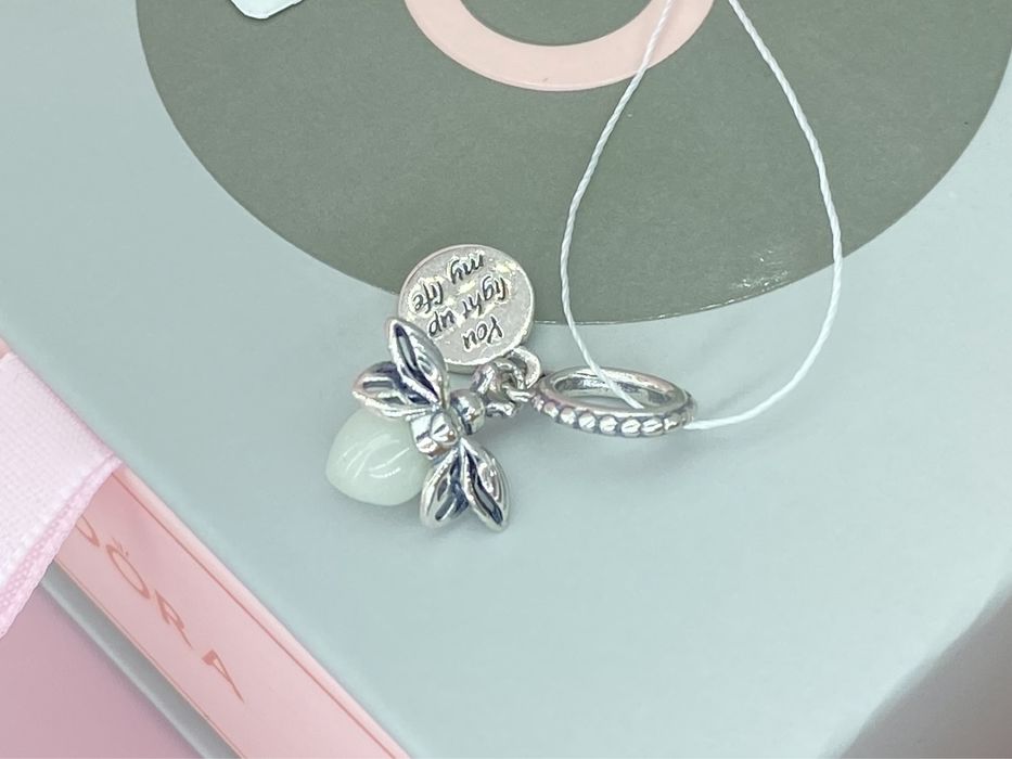 Оригінальний срібний шарм/намистина Pandora «Світлячок» Бірка/пломба