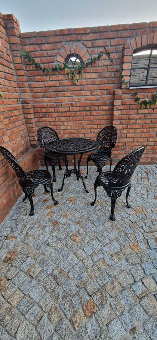 meble ogrodowe żeliwne  tarasowe Stuhl Gartenmöbel zestaw