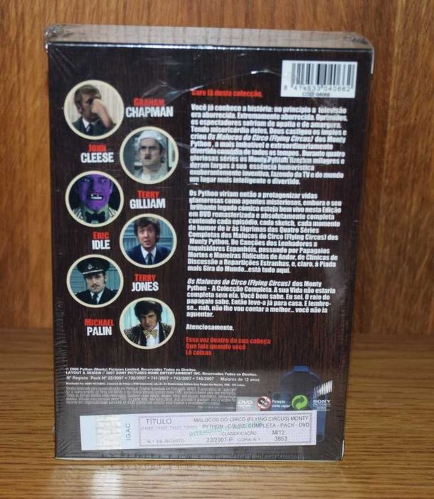7 DVD´s - 4 séries + 45 episódios de Os Malucos do Circo, Flying Circus, legendas em muitas línguas