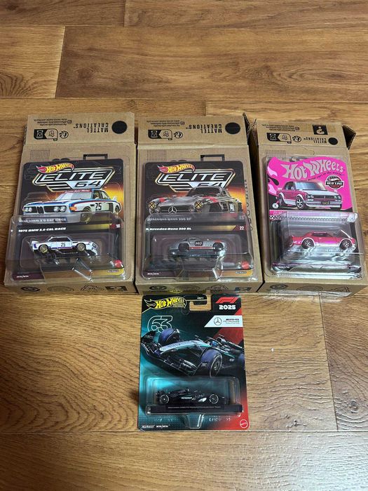 Hot Wheels Elite 64 Rlc Mustang Nissan Skyline AMC Javelin Lamborghini Aventador BMW 3.0 CSL Mercedes 300 SL PETRONAS Formula 1 Хот Вілс