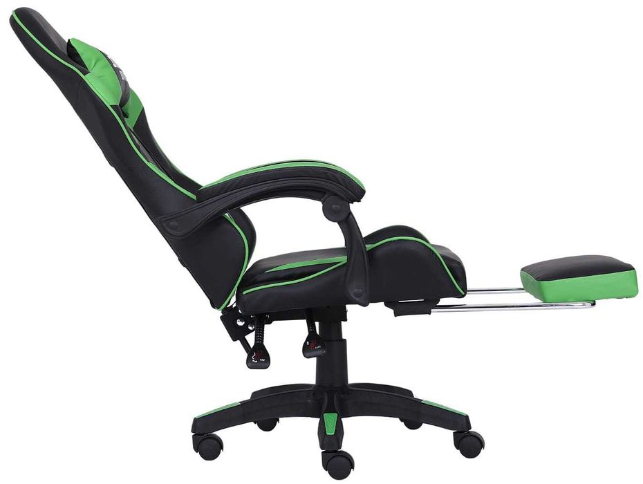 Fotel Gamingowy z podnóżkiem INFINI ESPACE Green