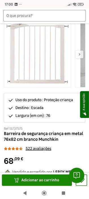 Barreira de segurança infantil  + Extensão Munchkin Autoclose