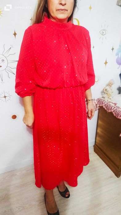 Luksusowa Czarna Sukienka Maxi z Cyrkoniami | Włoska Produkcja | S-L