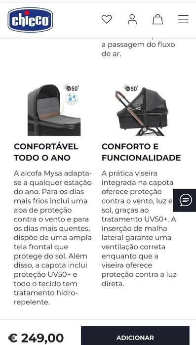 Conjunto Alcofa e Suporte Chicco