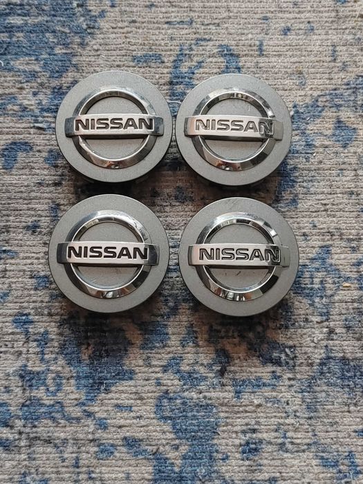 Dekielki alufelgi Nissan 54mm x 50mm oryginał srebrne chrom komplet