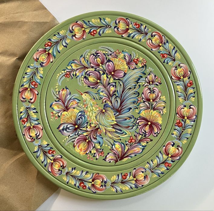 Тарілка петриківський розпис