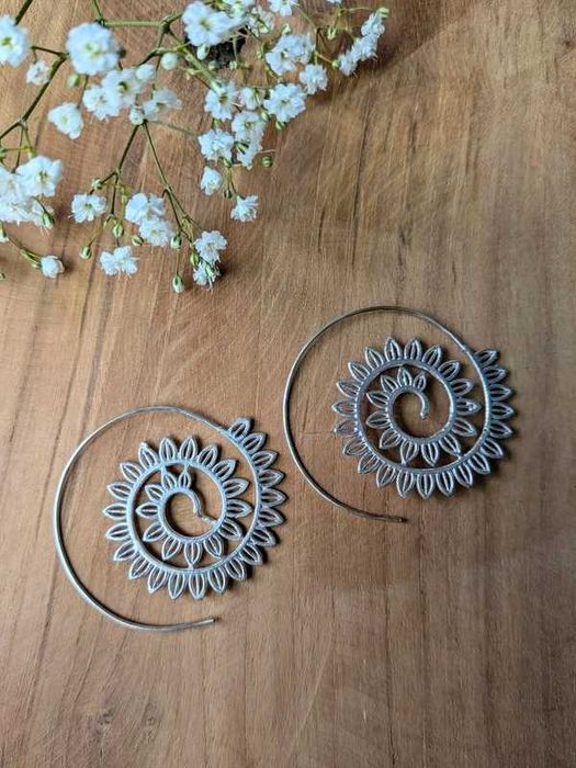 mosiężne kolczyki indyjskie kolczyki etno mosiądz hippie orient boho