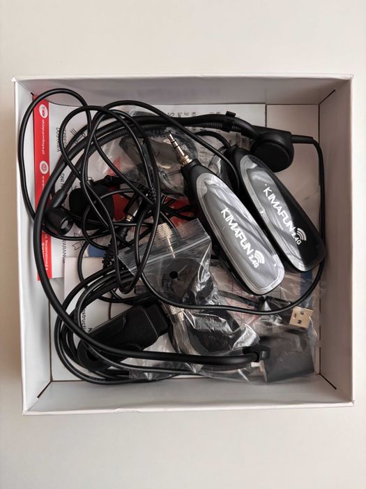 Bezprzewodowy mikrofon nagłowny i krawatowy - KIMAFUN 2.4G