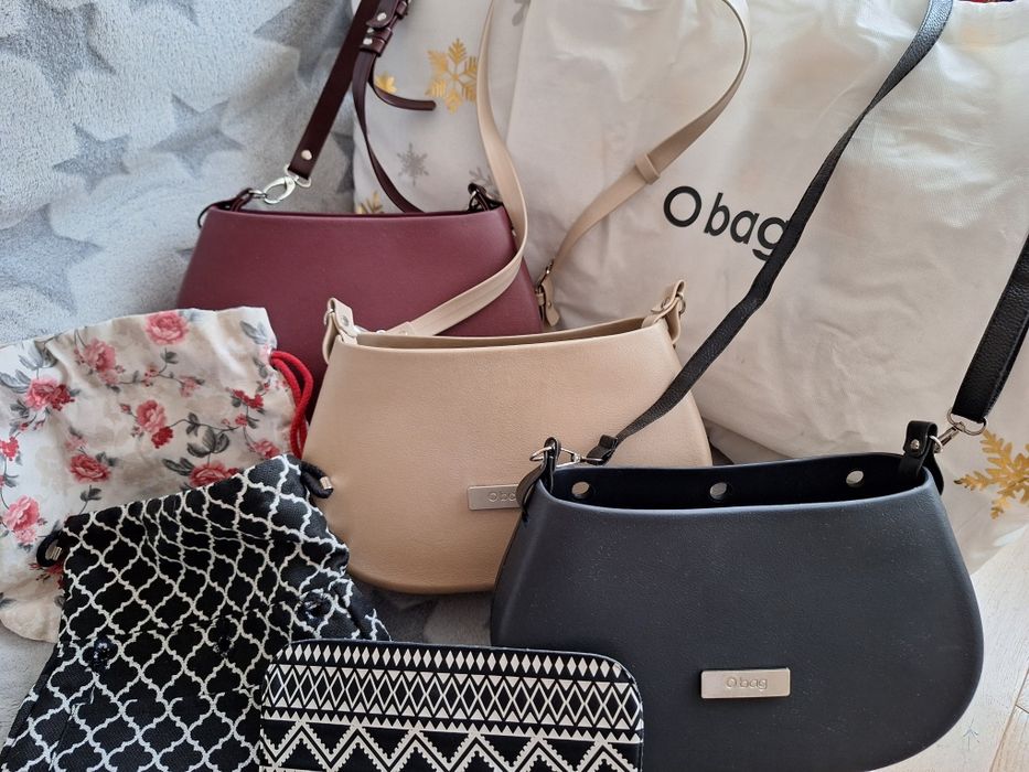 Zestaw 3 oryginalnych torebek Obag Shouder (klapka, organizery, paski)