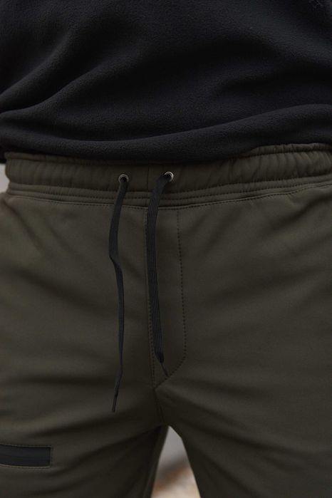 Штани-карго чоловічі теплі на флісі хакі