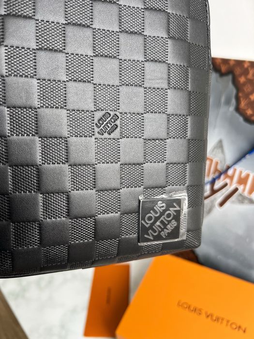 Мужская сумка слинг черная новая коллекция Louis Vuitton Slingbag avenue з NFC чіпом | чоловіча сумка слінг LV