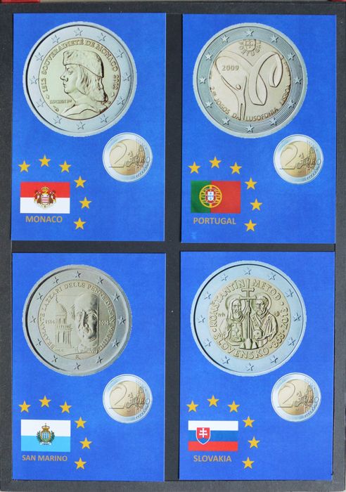 Postais - 8 unidades - tema 2 euros comemorativos - olx X10498