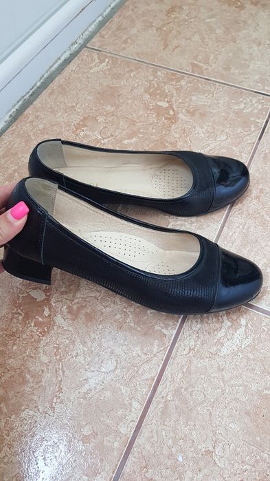 Красивые кожаные черные туфли балетки кожа шкiряні туфлі шкіра чорні