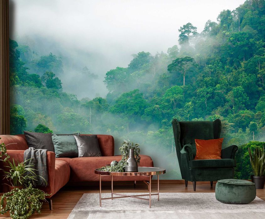 Fototapeta Las We Mgle Krajobraz 3D Na Twój Własny Rozmiar + KLEJ