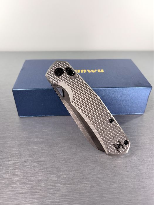 Noz Kunwu Chad Diamond Ti Stonewashed – nowy, titanium, PM60