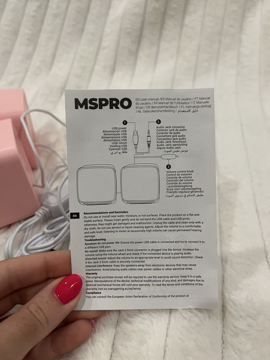 Colunas gaming Mars Gaming MS-PRO rgb rosa – novas na caixa