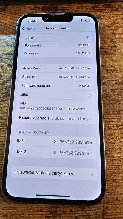 Iphone 13 Pro 128Gb gold Bat:90% Gwarancja/SklepGSM/Lwsk