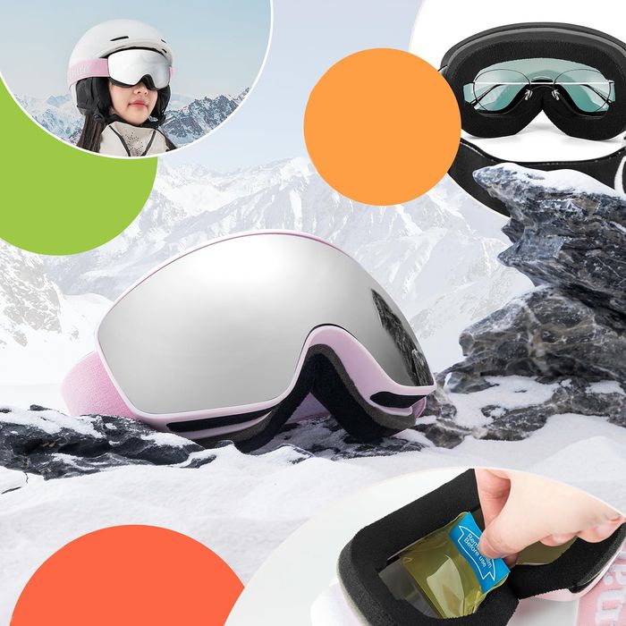 Qunature Pink Children's skiing goggles (medium/large children's version) - OUTLET